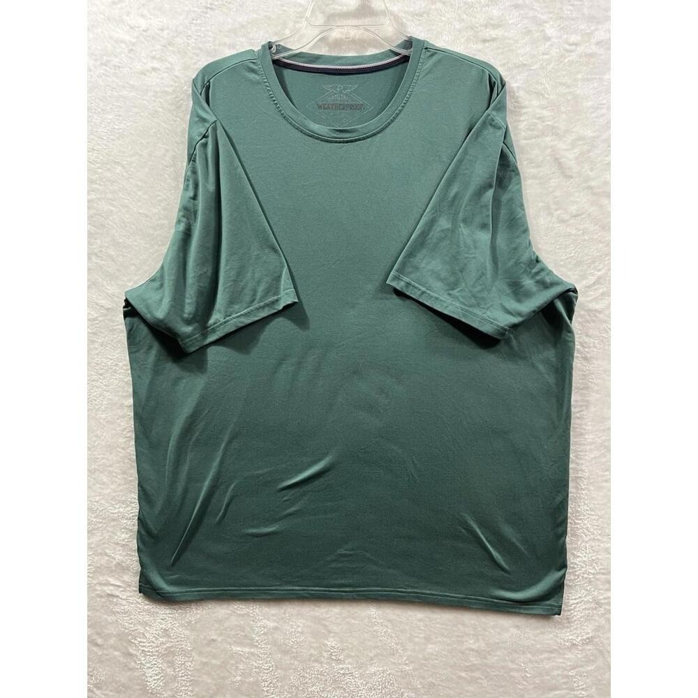 Weatherproof Vintage Men's XXL Green Performance Tee 95/5 Poly Spandex Stretch